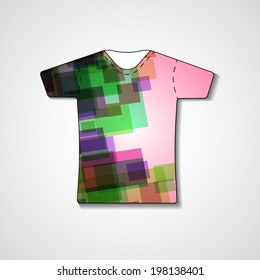 Abstract illustration on t-shirt, template editable.