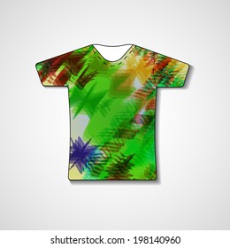 Abstract illustration on t-shirt, template editable.
