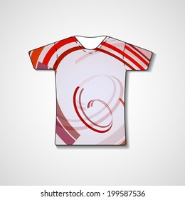 Abstract illustration on t-shirt, template editable.