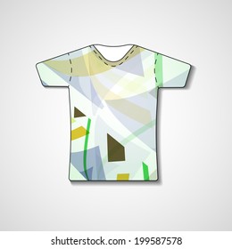 Abstract illustration on t-shirt, template editable.