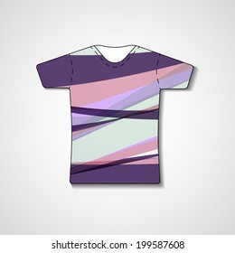Abstract illustration on t-shirt, template editable.