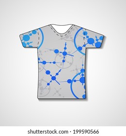 Abstract illustration on t-shirt, template editable.