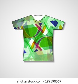 Abstract illustration on t-shirt, template editable.