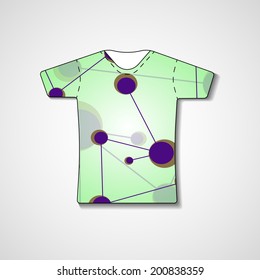Abstract illustration on t-shirt, template editable.