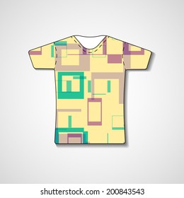 Abstract illustration on t-shirt, template editable.