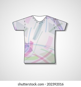 Abstract illustration on t-shirt, template editable.