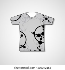 Abstract illustration on t-shirt, template editable.