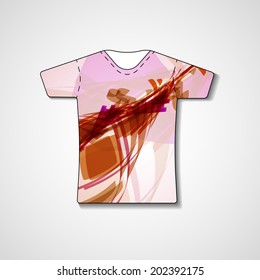 Abstract illustration on t-shirt, template editable.