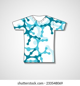 Abstract illustration on t-shirt, template editable.