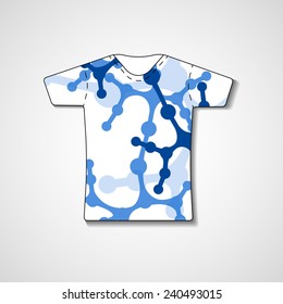 Abstract illustration on t-shirt, template editable.
