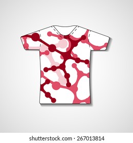 Abstract illustration on t-shirt, template editable.