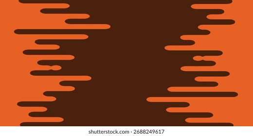 Abstract illustration with orange and brown rounded horizontal lines on a contrasting background.