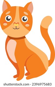 Abstract illustration of an orange cat. Vector illustration of cat