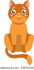 Abstract illustration of an orange cat. Vector illustration of cat