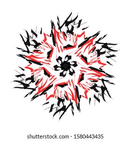 Abstract illustration. Outline art in red and black