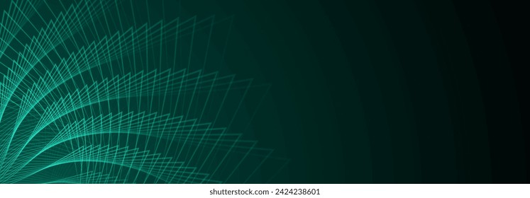 Abstract illustration with outlines of spirograph figures on a dark green background