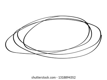 abstract illustration with oval outline, hand drawing