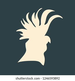 Abstract illustration of parrot. Simple head silhouette