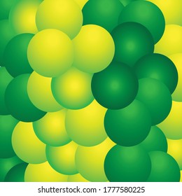 abstract illustration pattern bright green and yellow grapes