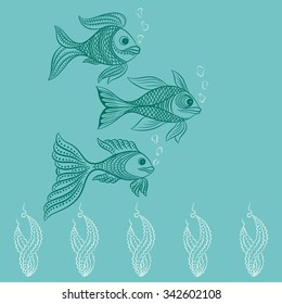 Abstract Illustration Pattern and Fish