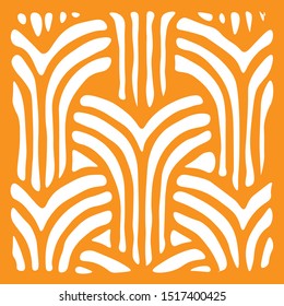 Abstract illustration pattern. Orange ornament on white background .