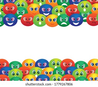 abstract illustration pattern smile whith different emotions