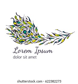 Abstract illustration of peacock feather