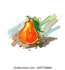 Abstract illustration of pear. Sketchy Pear