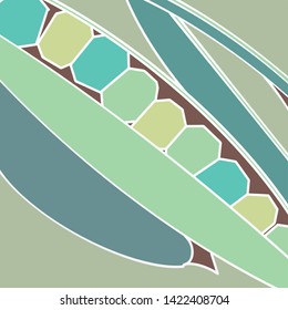 Abstract Illustration of Peas in the Pod