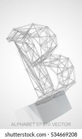 Abstract illustration of a Pencil sketched B with Reflection. Hand drawn 3D B for your design. EPS 10 vector illustration.