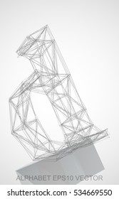 Abstract illustration of a Pencil sketched D with Reflection. Hand drawn 3D D for your design. EPS 10 vector illustration.