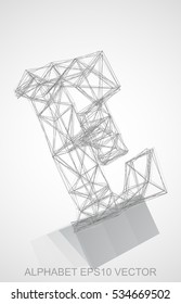 Abstract illustration of a Pencil sketched E with Reflection. Hand drawn 3D E for your design. EPS 10 vector illustration.