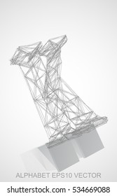 Abstract illustration of a Pencil sketched K with Reflection. Hand drawn 3D K for your design. EPS 10 vector illustration.