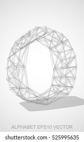 Abstract illustration of a Pencil sketched lowercase letter O with Transparent Shadow. Hand drawn 3D O for your design. EPS 10 vector illustration.