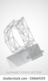 Abstract illustration of a Pencil sketched Q with Reflection. Hand drawn 3D Q for your design. EPS 10 vector illustration.
