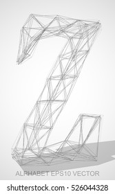 Abstract illustration of a Pencil sketched uppercase letter Z with Transparent Shadow. Hand drawn 3D Z for your design. EPS 10 vector illustration.