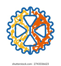 Abstract illustration picturing a well known service organization logo, representing concepts of community, global network, humanitarian aid, and social responsibility