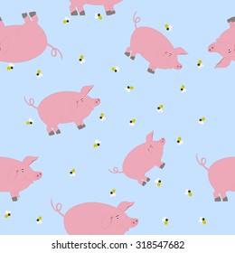 abstract illustration with pigs