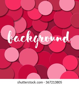 Abstract illustration with pink circles. Vector