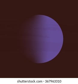 Abstract illustration of planet in space, partly lightened. Vector rectangular background, card.