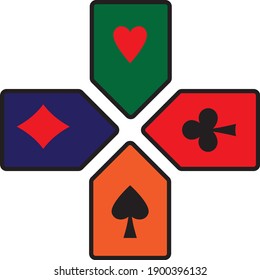 abstract illustration of playing cards and game buttons