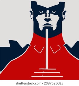 Abstract illustration of political propaganda figures