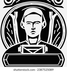 Abstract illustration of political propaganda figures