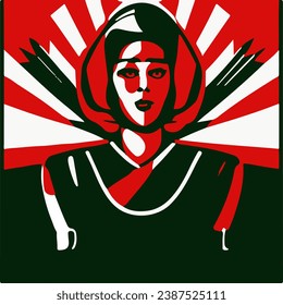 Abstract illustration of political propaganda figures