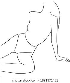 Abstract Illustration. Poster. Female Body Contour.