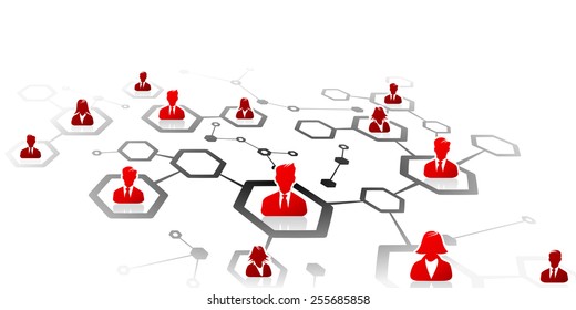 Abstract Illustration Of Professional Business Network Grid