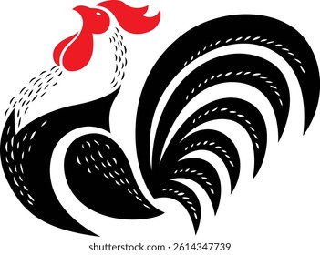 Abstract Illustration of Proud Rooster