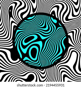 ABSTRACT ILLUSTRATION  PSYCHEDELIC DESIGN . OPTICAL ILLUSION BACKGROUND VECTOR DESIGN