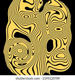 ABSTRAKTE ILLUSTRATION PSYCHEDELIK DESIGN. OPTISCHE ILLUSION HINTERGRUND VEKTORDESIGN