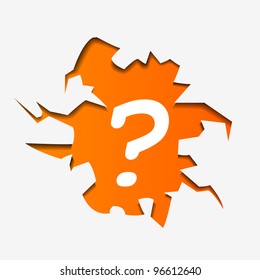 Abstract Illustration of Question Mark in hole - vector illustration